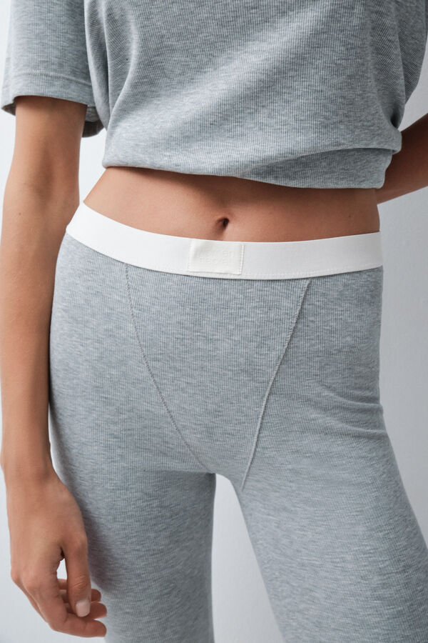 Women'secret Pijama comprido T-shirt legging cinzento cinzento