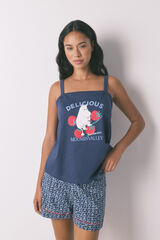Women'secret Pijama curto azul Moomin 100% algodão azul
