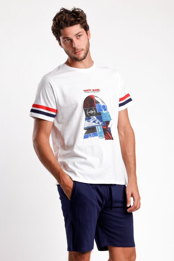 Admas Pijama curto Vader Star Wars branco