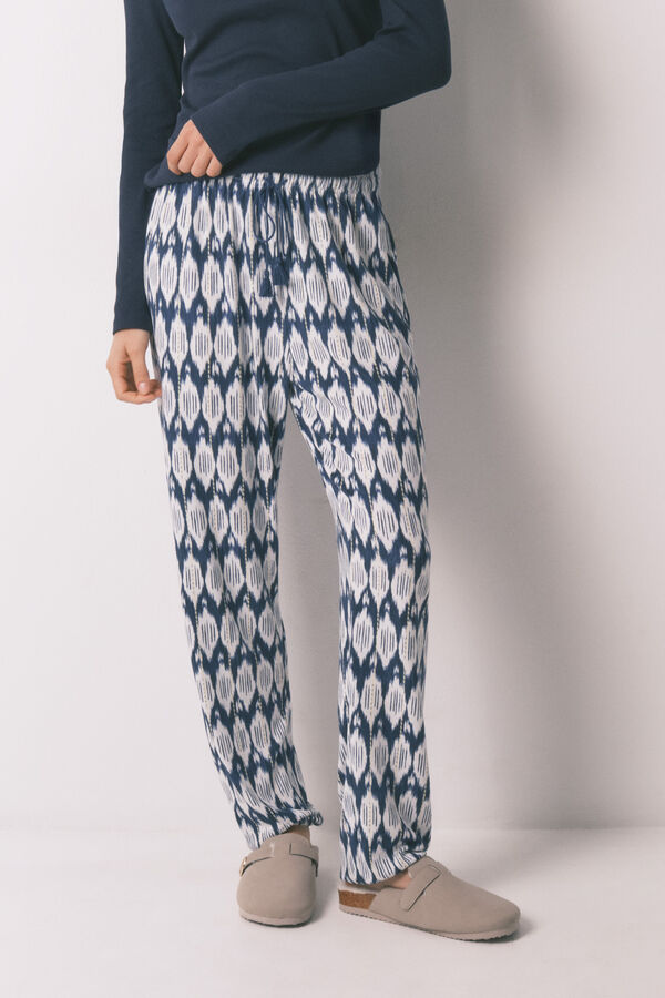 Women'secret Cal&ccedil;as compridas estampada boho azul