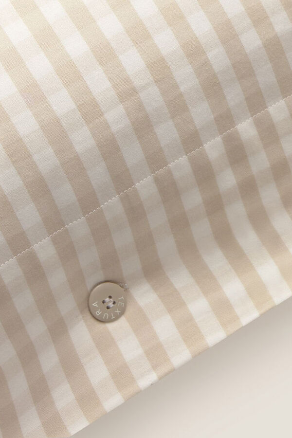 Textura Fronha de cetim de algodão com xadrez xadrez bege