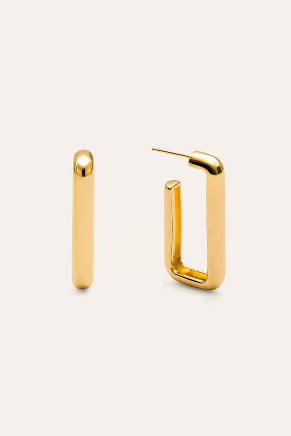 Singularu Single Pipe Gold Plated Earrings printed