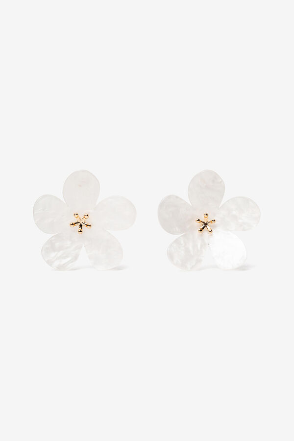 Womensecret Acrylic Flower Earrings white