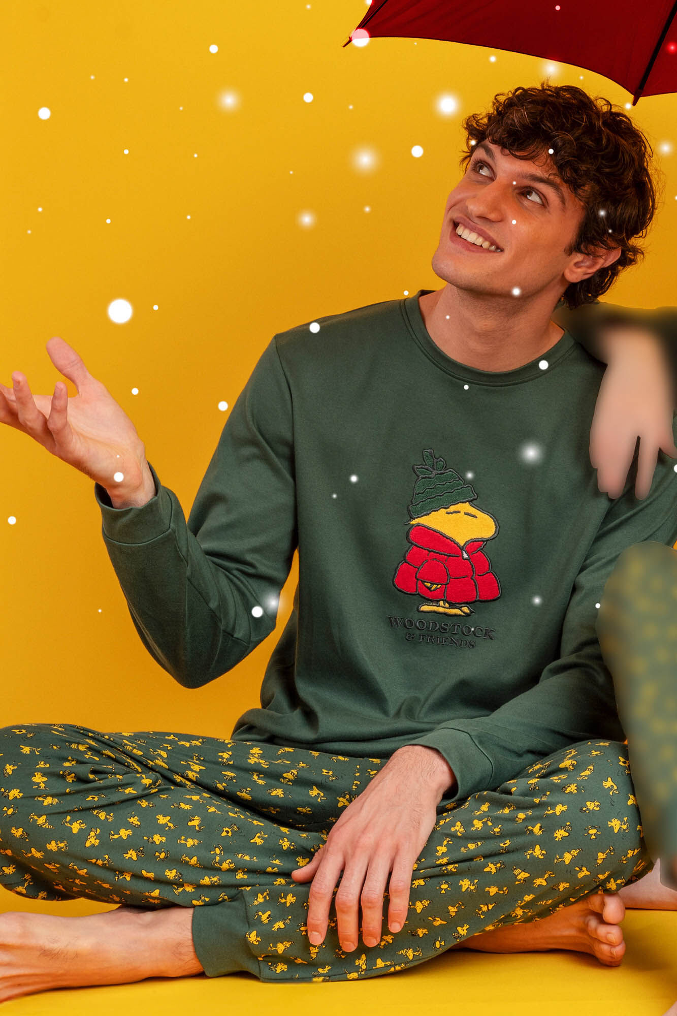 Admas Pijama comprido Snoopy 100% algod&atilde;o para homem