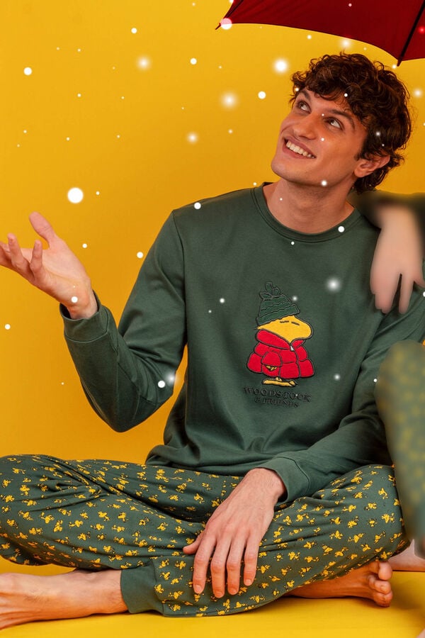 Admas Pijama Masculino Classic Peanuts A verde