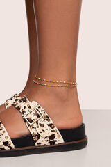Singularu Dots Colors Enamel Steel Gold Plated Double Dots Colors Ankle Bracelet printed