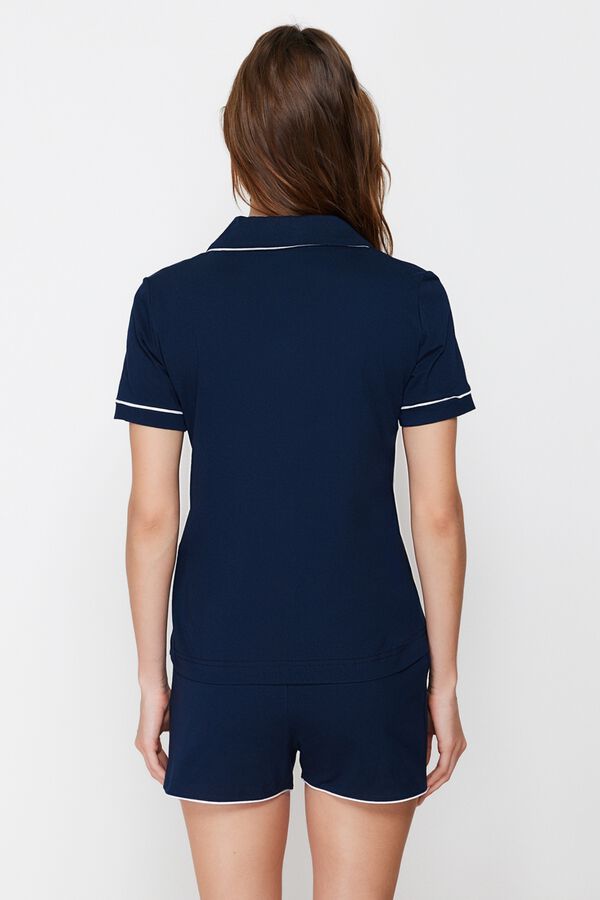 Trendyol Conjunto de pijama camiseiro curto azul