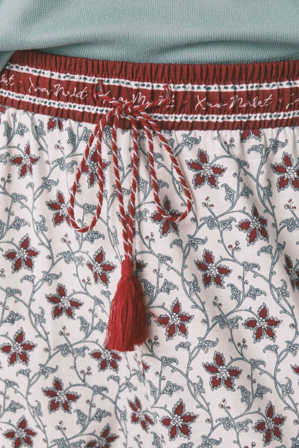 Women'secret Cal&ccedil;as compridas 100% algod&atilde;o com estampado floral estampado