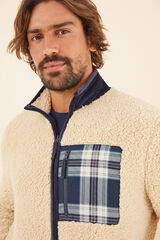 Women'secret Chaqueta hombre borreguito bolsillo marfil