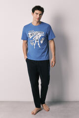 Women'secret Pijama de homem comprido em 100% algod&atilde;o Superman azul