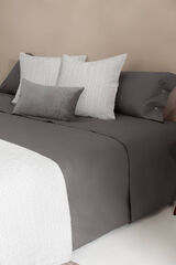 Textura Lençol algodão orgânico. Cama 180-200 cm. cinzento
