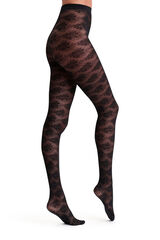 DIM collant de renda floral 20 Denier preto