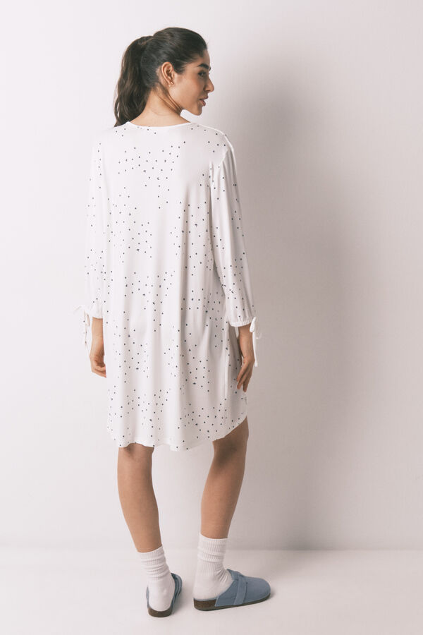 Women'secret Camisa de dormir midi estampado p&aacute;ssaros branco branco