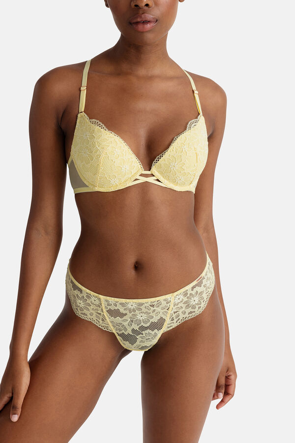 Dorina Sujetador plunge de lencer&iacute;a amarillo