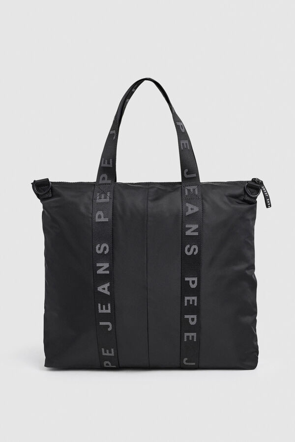 Pepe Jeans Detalhes da alça da bolsa tote preto