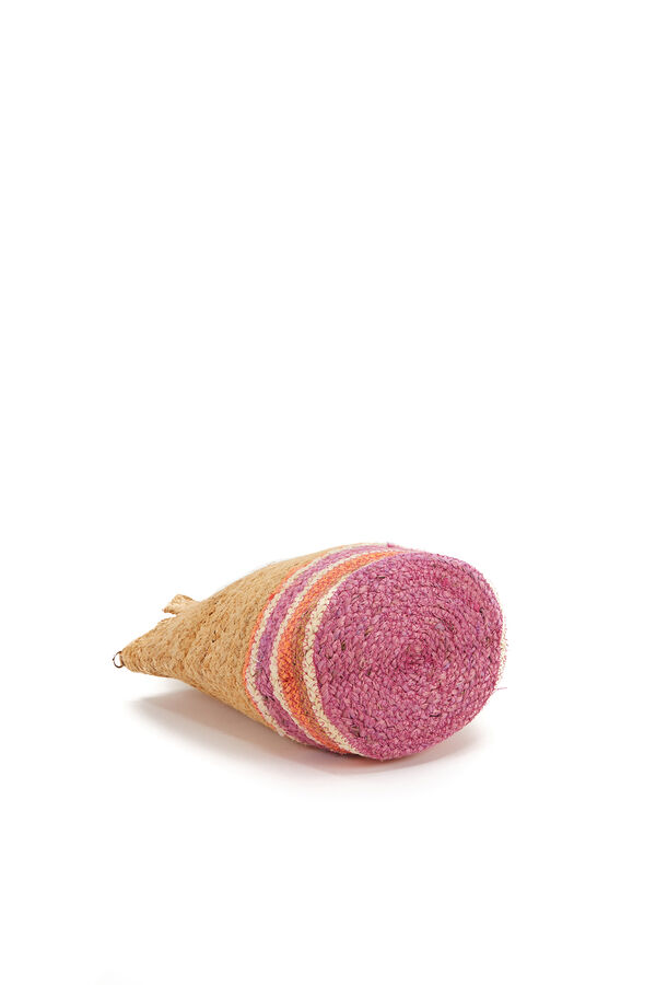 Abbacino Cesta pequena de ráfia estampado rosa