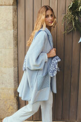 Women'secret Poncho corto polar relieve azul azul