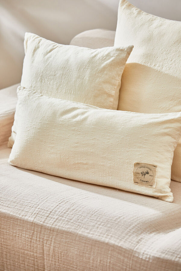Calma House Capa de coxim cru gavema estampado