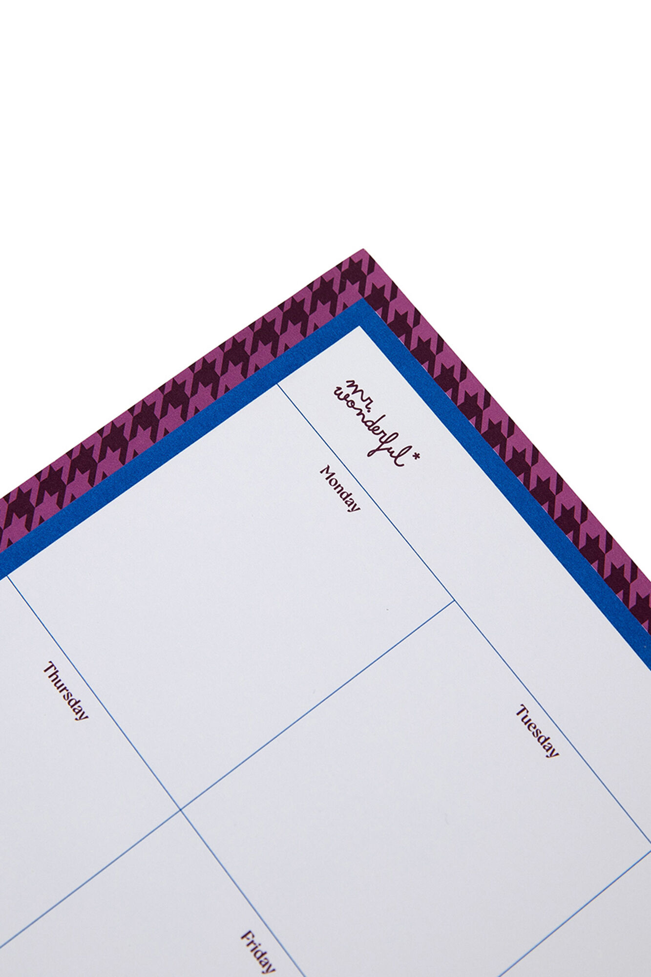 Mr. Wonderful Planejador de mesa semanal - Pied-De-Poule