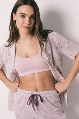 Women'secret Pijama camiseiro em algod&atilde;o &agrave;s riscas Grogu branco