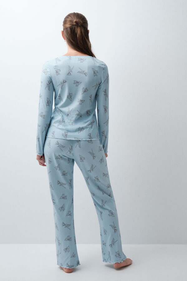 Women'secret Pijama comprido azul soft touch azul