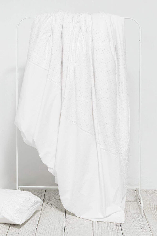 Womensecret Capa nórdica algodão percal bordado. Cama 150-160 cm. branco