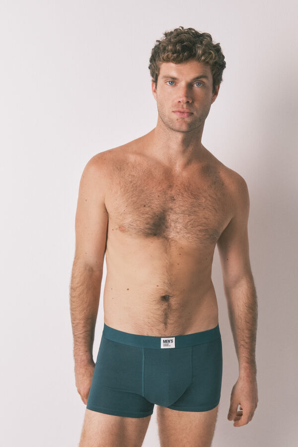 Women'secret Pacote com 2 boxers verdes lisos verde