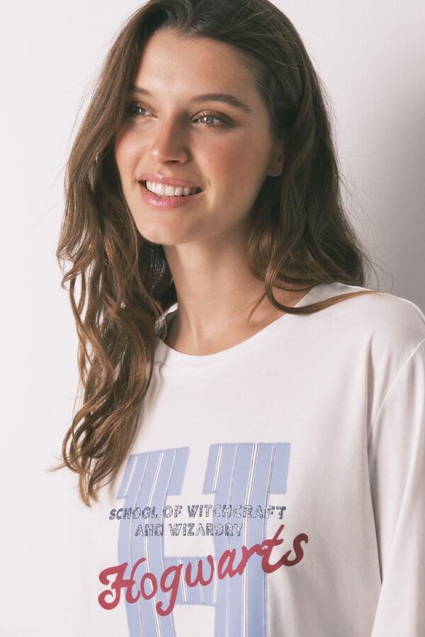 Women'secret Pijama comprido de algodão riscas Harry Potter bege