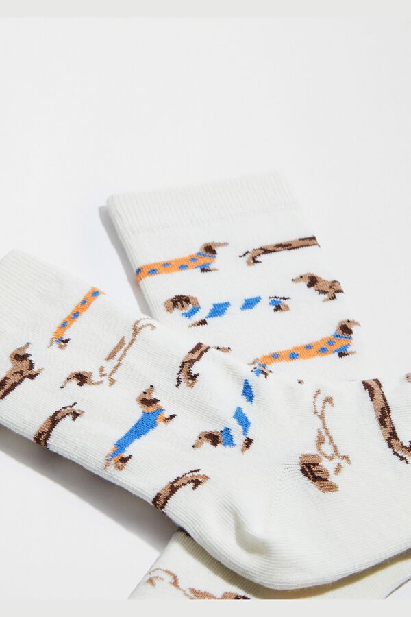 Besocks Meias curtas Snoopy em algod&atilde;o org&acirc;nico bege