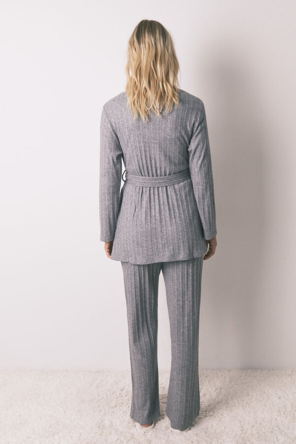 Women'secret Robe midi de malha cinza cinzento