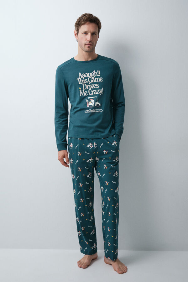 Women'secret Pijama comprido em algod&atilde;o Snoopy azul azul