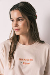 Women'secret T-shirt de manga curta 100% algod&atilde;o laranja vermelho