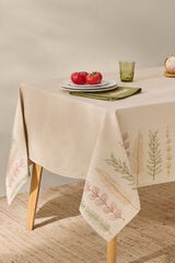 Textura Folhas de toalha de mesa de algodão resistente a manchas bege