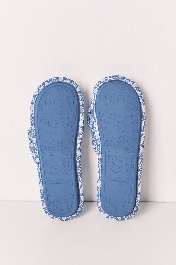 Women'secret Pack de viagem chinelos de quarto azul azul