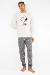 Gisela Conjunto de pijama masculino com estampado do Snoopy branco