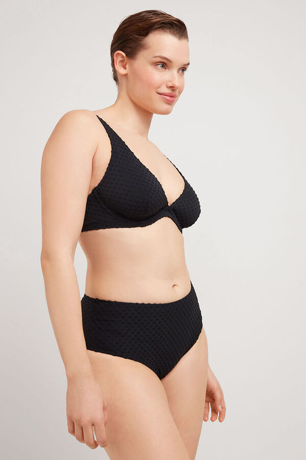 Gisela Braga bikini alta tejido estructura negro negro