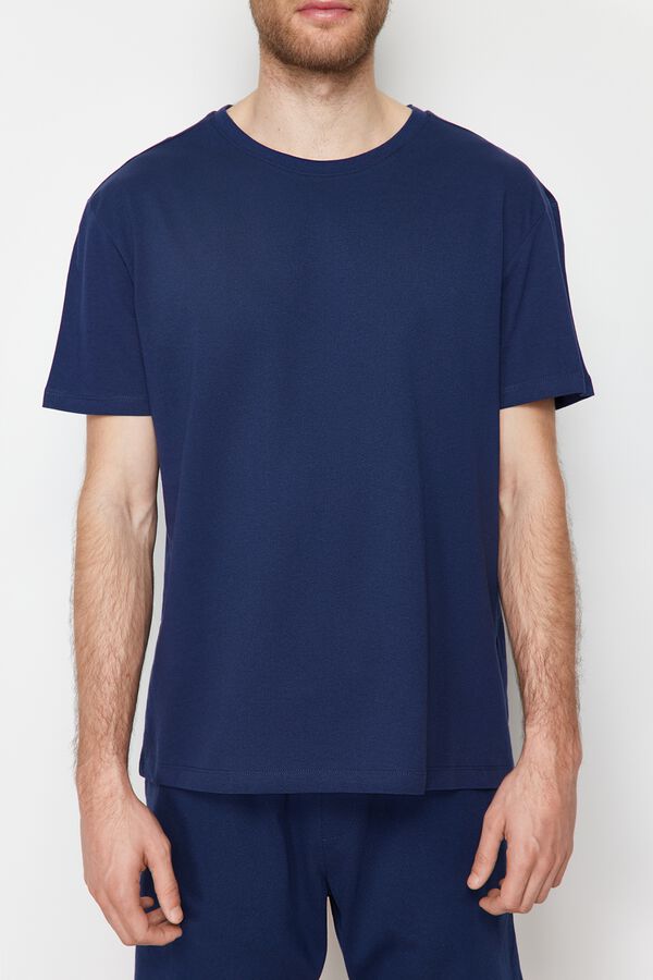 Trendyol Conjunto de pijama curto liso azul