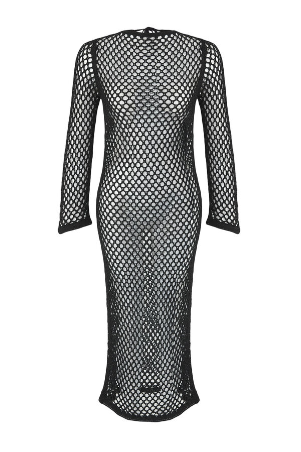 Trendyol Vestido comprido de manga comprida preto
