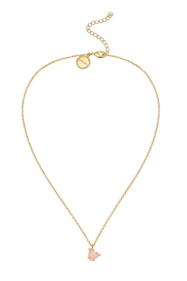 Singularu Collar Adorable Heart Pink Ba&ntilde;o Oro amarillo