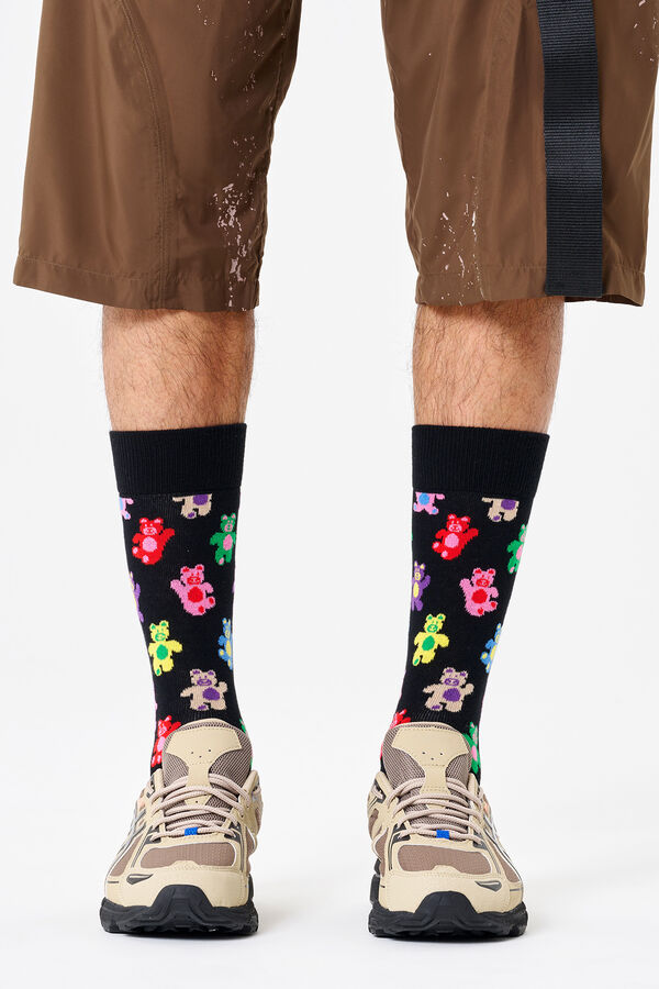 Happy Socks Unisex Teddy Bear Socks black