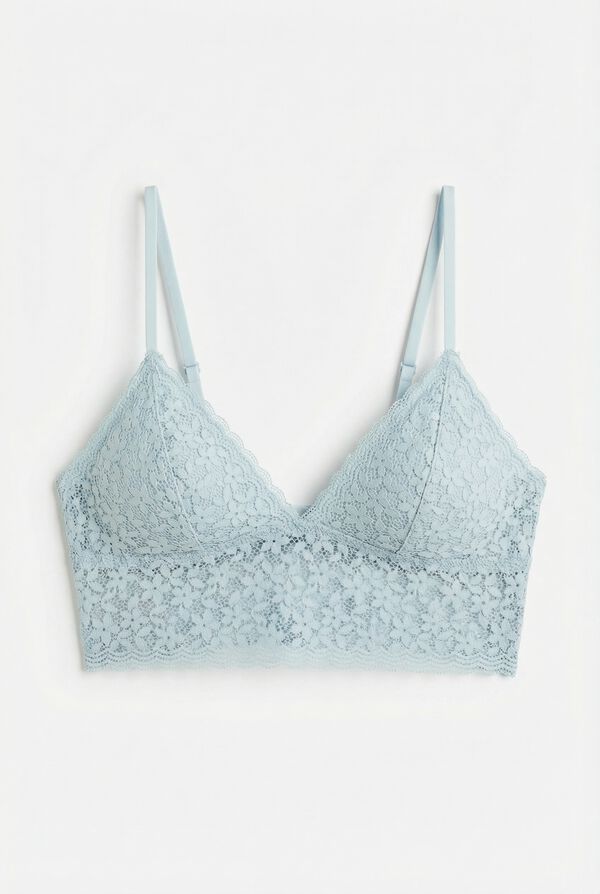 Women'secret Soutien bralette triangular em renda azul azul