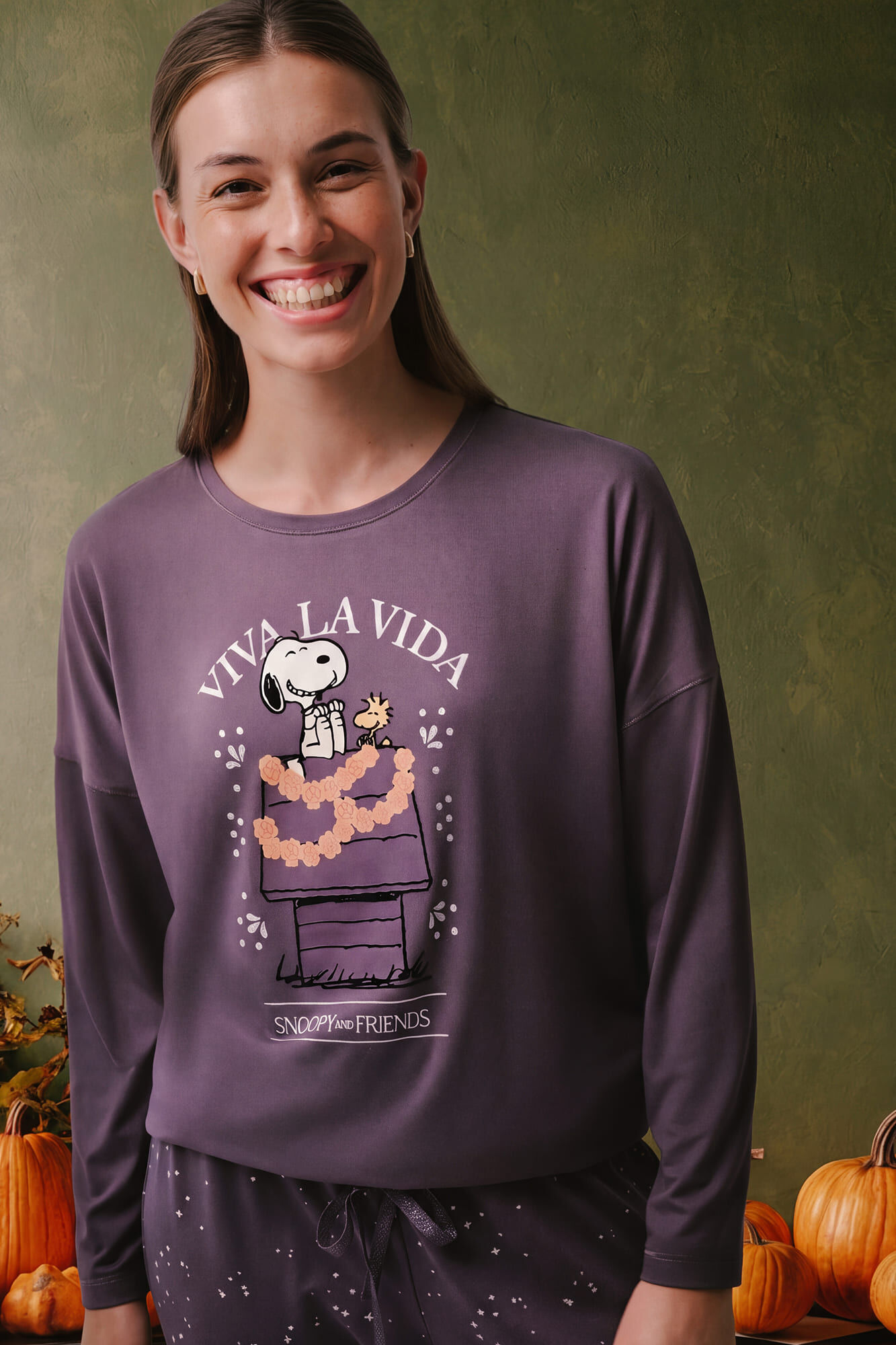 Women'secret Pijama comprido Snoopy Halloween