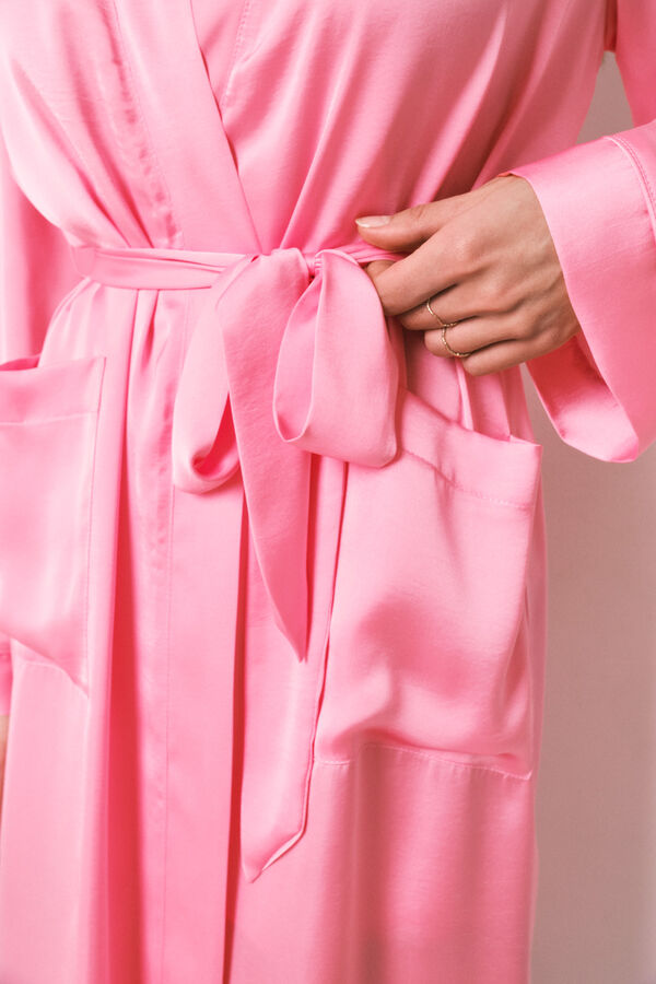 Women'secret Robe midi em cetim rosa rosa