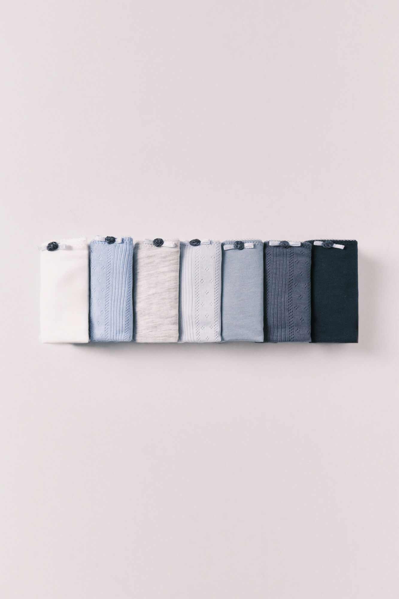 Women'secret Pack 7 cuecas cl&aacute;ssicas em algod&atilde;o pointelle mix de cores