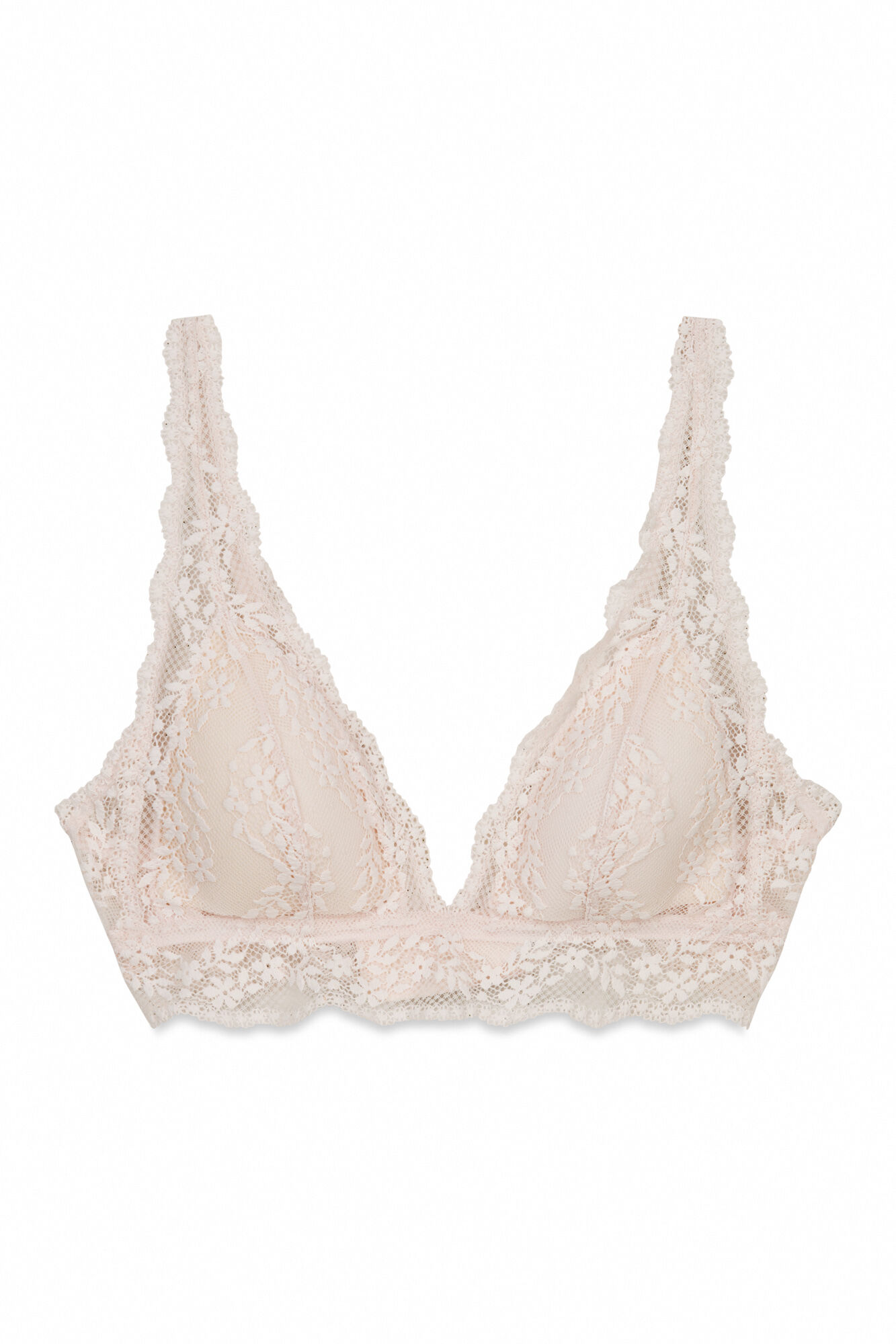 Women'secret Soutien triangular com enchimento em renda rosa FANTASTIC