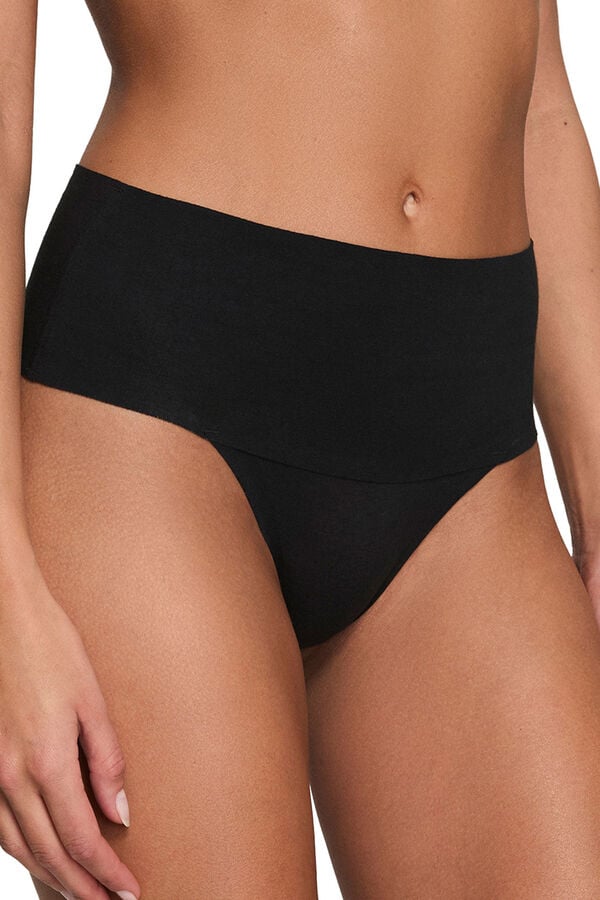 Spanx Invisible cotton shaping thong black