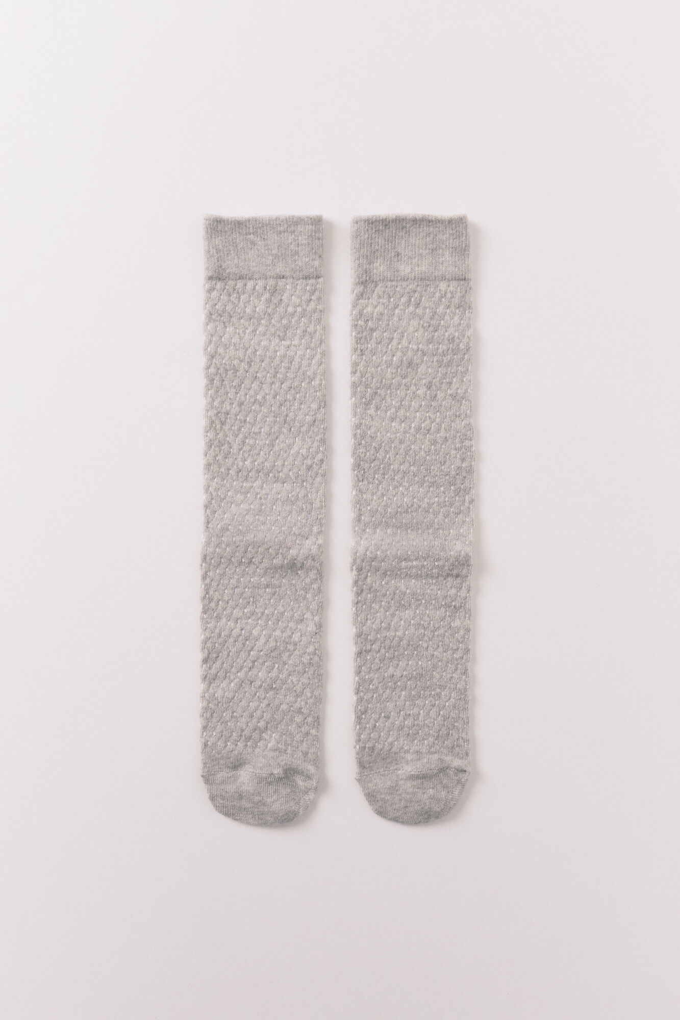 Women'secret Calcetines largos gris textura malla
