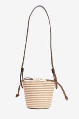 Vilanova Bucket bag efeito palha bicolor cru