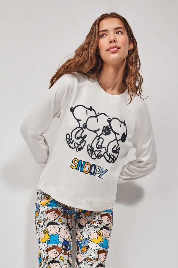 Gisela Pijama largo Snoopy beige