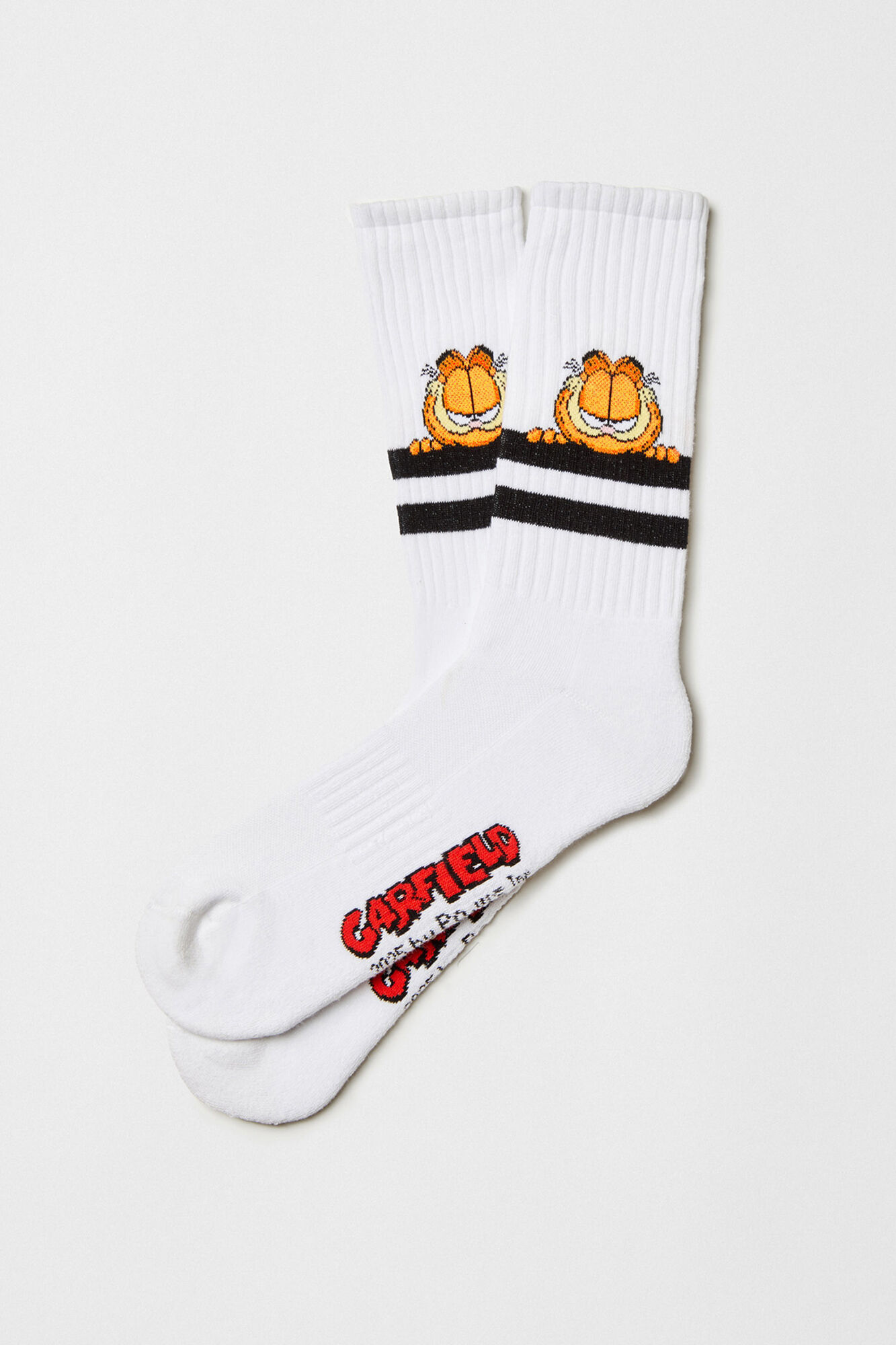 Besocks Meias esportivas altas Garfield Besocks feitas de algod&atilde;o org&acirc;nico branco